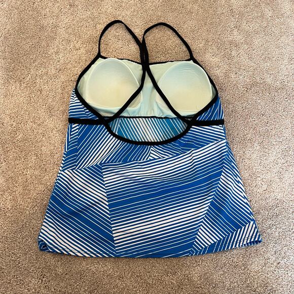 Nike Swim Women's Tankini Blue White Stripes Size‎ 12 - Picture 11 of 12